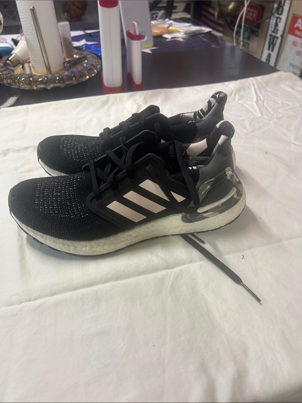 adidas Black and White Women's Running Sneakers - Picture 2 of 7